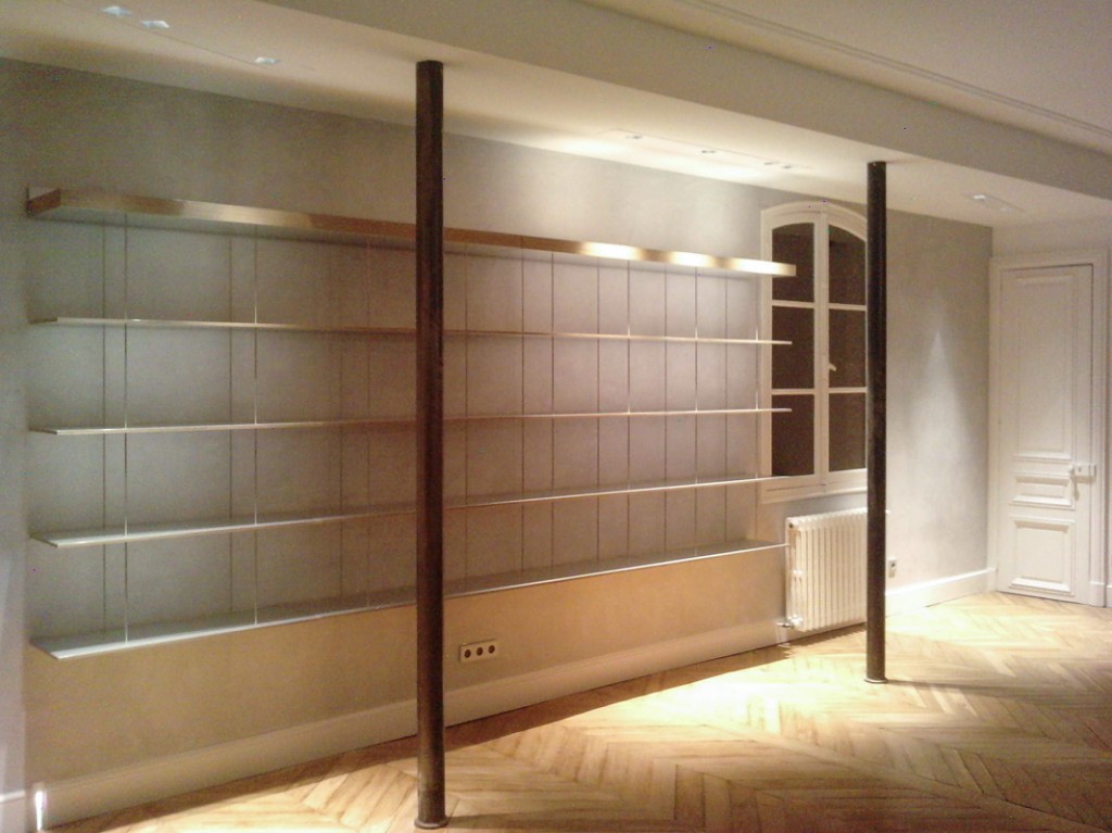 Parquet ancien point de Hongrie, Bibliothèque Molteni & C. design by Jean Nouvel